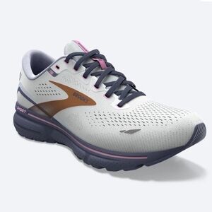 Brooks Ghost 15 Running Shoe in Stone Berry/Spa Blue/Neo Pink/Copper Sz 10